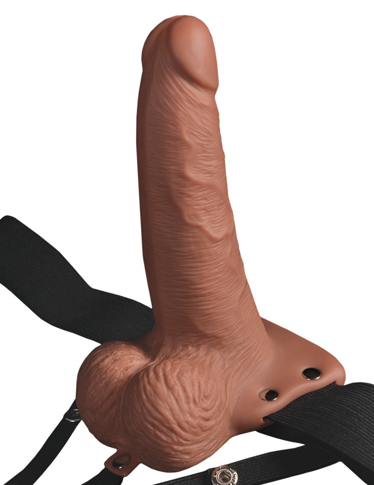 6" Hollow Rechargeable Strap-on with Balls