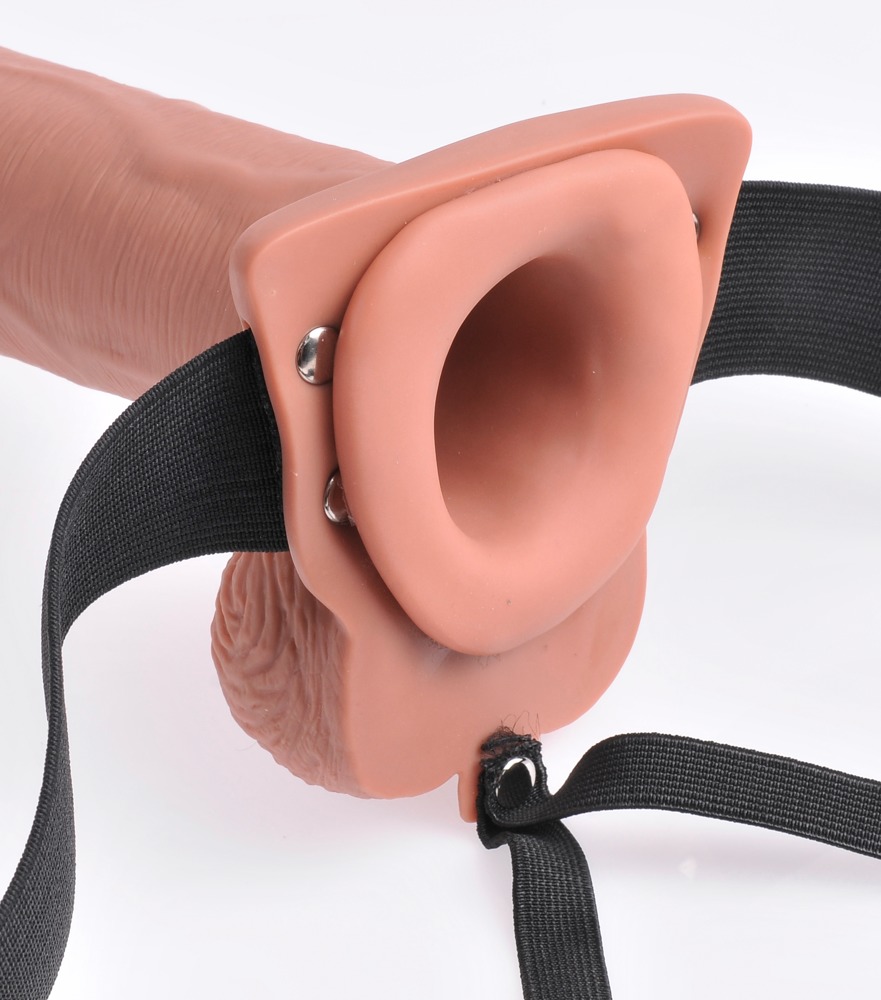 10" Hollow Rechargeable Strap-on with Remote