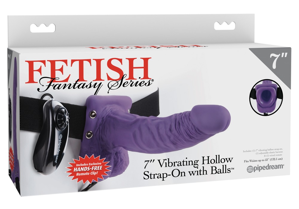 7" Vibrating Hollow Strap-on