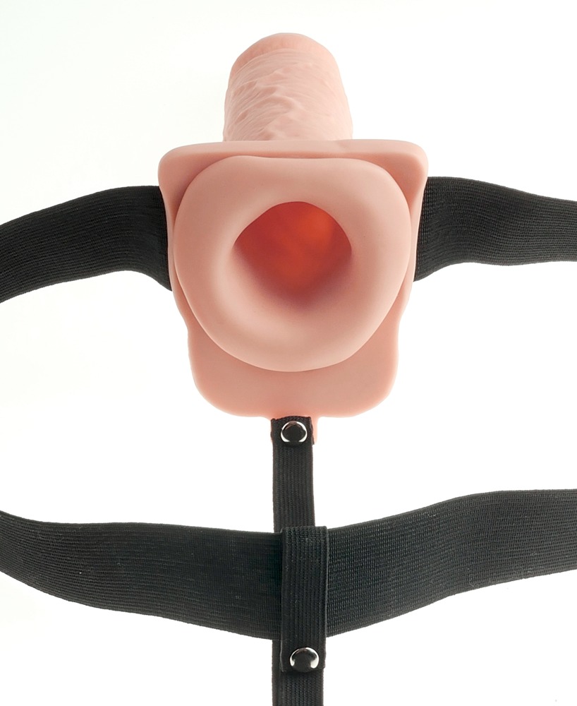 11" Hollow Rechargeable Strap-on with Balls