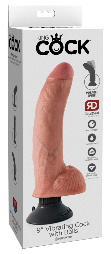9" Vibrating Cock with Balls
