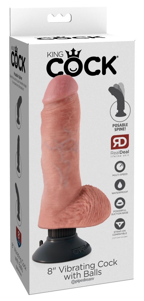 8" Vibrating Cock with Balls