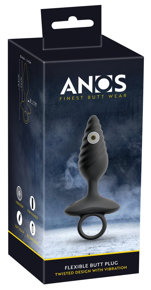 Flexible Butt Plug Twisted Design with Vibrations
